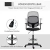 Vinsetto ergonominė biuro kėdė, darbo kėdė, sukamoji kėdė, kėdė piešimui, reguliuojamas kojų žiedas, iki 120 kg, juoda, 60x56x110-132 cm