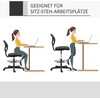 Vinsetto biuro kėdė ergonomiška pasukama kėdė su reguliuojamu kojų žiedu, reguliuojamo aukščio 93-113 cm, su ratukais, juoda