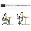 Vinsetto ergonominė biuro kėdė, darbo kėdė, sukamoji kėdė, kėdė piešimui, reguliuojamas kojų žiedas, iki 120 kg, juoda, 60x56x110-132 cm
