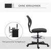 Vinsetto biuro kėdė ergonomiška pasukama kėdė su reguliuojamu kojų žiedu, reguliuojamo aukščio 93-113 cm, su ratukais, juoda
