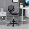 Vinsetto biuro kėdė ergonomiška pasukama kėdė su reguliuojamu kojų žiedu, reguliuojamo aukščio 93-113 cm, su ratukais, juoda