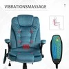 "Vinsetto" masažinė kėdė Vadovo kėdė su masažo funkcija Reguliuojamo aukščio sukamoji kėdė Ergonomiška žaidimų kėdė Biuro kėdė mėlyna 67 x 74 x 107-116 cm