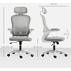 HOMCOM Ergonomiskas biroja krēsls ar sieta atzveltni, regulējama augstuma, salokāmi elkoņbalsti, 5 riteņi, šūpošanās funkcija, pelēks
