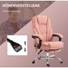 Vinsetto biuro kėdė su vibraciniu masažu, ergonomiška rašomojo stalo kėdė su atlošo funkcija, šildymu, reguliuojamo aukščio besisukanti kėdė su kojų atrama, nuotolinio valdymo pulteliu, šonine kišene, rožinė