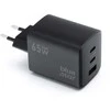 BlueStar Telefono įkroviklis Blue Star GaN 2 x USB C + USB A QC4.0 PD 4A 65W VT-43 juodas