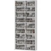 HOMCOM CD DVD Blu-ray lentyna, CD stovas iki 640 CD arba 360 DVD arba 430 Blu-ray diskų, saugykla, knygų lentyna, laikmenų lentyna svetainei 78,5 x 24 x 175 cm, balta