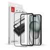 „Crong“ antibakterinis 3D šarvų stiklas – 9H visiškai klijais grūdintas stiklas, skirtas „iPhone 16“ / „iPhone 15+“ montavimo rėmelis