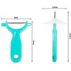 Vegetable peeler fruit scraper with guard