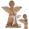 Dekoratyvinė figūrėlė su dviem angelais iš mango medienos, ruda, 23 × 6 × 32,5 cm