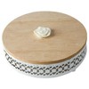 ATL Dekoratyvinis indas APT AG605D, metalinis su mediniu dangčiu, 16 cm skersmens