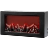 Dekoratyvinis LED židinys, juodas, 38 × 10 × 19,5 cm