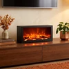 Dekoratyvinis LED židinys, juodas, 39,5 × 12 × 17,5 cm