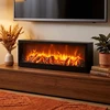 Dekoratyvinis LED židinys, juodas, 60 × 10 × 20 cm