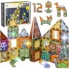 3D konstrukcinės magnetinės kaladėlės šviečiantis gyvūnų parkas 90 el.