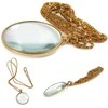 Reading glass auksinis neck 5x elegant