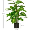 Dirbtinė diefenbachija su cementiniu vazonu, žalia ir juoda, 95 cm