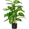 Dirbtinė diefenbachija su cementiniu vazonu, žalia ir juoda, 95 cm