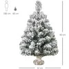HOMCOM Mini dirbtinė Kalėdinė eglutė 60 cm su sniegu, 67 šakelės, cemento pagrindas, skirta vidaus patalpoms/biurui