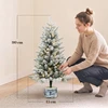 Dirbtinė kalėdinė eglutė su sniego efektu ir 50 LED, žalia/balta, Ø45 × 90 cm