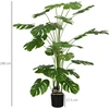 HOMCOM Dirbtiniai augalai, dirbtinė Monstera Deliciosa, 180 cm dirbtinis augalas su 24 šakomis, kambarinis augalas, dirbtinis medis, augalų dekoracijos patalpoms, žalias