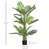 Dirbtinė palmė HOMCOM, dekoratyvinis augalas, su cementiniu pagrindu, 150 cm, naudojimui viduje, žalia