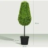 HOMCOM 2 vnt dirbtinių buksmedžių 90cm dirbtinis augalas ašaros formos, plastikiniai dirbtiniai augalai vazonuose moderniai dekoracijai