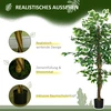 Dirbtinis augalas HOMCOM, 150 cm, su vazonu, dirbtinės samanos, dirbtinis Ficus medis, kambarinis augalas svetainei, žalias