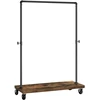 Drabužių kabykla su ratukais ir lentyna, ruda ir juoda, 103,5 × 40 × 162 cm