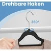 Songmics Drabužių pakabos 50 vnt. su veliūru, juodos