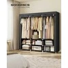 SONGMICS audinio spinta 45 x 188 x 176 cm su 3 pakabinamais skyrius, juoda