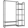 Songmics Drabužių lentyna su lentynomis 29 x 112 x 158,4 cm matinės juodos spalvos