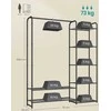 Songmics Drabužių lentyna su lentynomis 29 x 112 x 158,4 cm matinės juodos spalvos