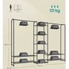 Songmics Drabužių lentyna su lentynomis 29 x 183 x 158,4 cm matinės juodos spalvos