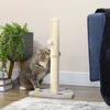 PawHut draskyklė, 62 cm, džiuto stulpas su žaisliniu kamuoliuku, šviesiai pilka+smėlio spalvos, skirta katėms