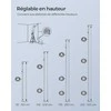 Songmics Reguliuojamo aukščio dušo lentyna 95-300 cm nerūdijantis plienas sidabriškai juodas