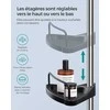Songmics Reguliuojamo aukščio dušo lentyna 95-300 cm nerūdijantis plienas sidabriškai juodas