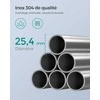 Songmics Reguliuojamo aukščio dušo lentyna 95-300 cm nerūdijantis plienas sidabriškai juodas