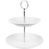 Excellent Houseware Porcelianinė serviravimo lėkštė 2 aukštų 21 cm