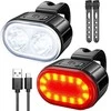Verk Group Dviračio LED žibintai priekiniai ir galiniai USB įkraunami