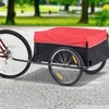 HOMCOM krovininė dviračio priekaba, transportavimo priekaba, juoda su raudona