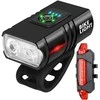 Dviračio žibintai su LED T6 priekiui ir galui, USB įkrovimas