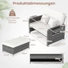 Dvivietė rataninė sofa su pakoja Mix Brown / Mix Pilkas