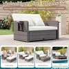 Dvivietė rataninė sofa su pakoja Mix Brown / Mix Pilkas