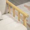 HOMCOM dvivietė sofa, 2 pagalvėlės juosmeniui, paminkštinta, medinis rėmas, lino išvaizda, mažiems kambariams, smėlio spalvos