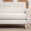 HOMCOM dvivietė sofa, sofa su storomis sėdynės ir nugaros pagalvėlėmis, aksominė išvaizda, minkšta sofa su medinėmis kojelėmis, modernaus stiliaus dvivietė sofa svetainei, miegamajam, smėlio spalvos
