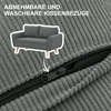 HOMCOM dvivietė sofa su 2 pagalvėlėmis, minkšta sofa su 54 cm itin giliomis sėdynėmis, kordine medžiaga aptraukta sofa, maža sofa su mediniu rėmu, dvivietė sofa svetainei, miegamajam, biurui, 145 x 75 x 78 cm, tamsiai pilka