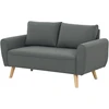 HOMCOM dvivietė sofa su 2 pagalvėlėmis, minkšta sofa su 54 cm itin giliomis sėdynėmis, kordine medžiaga aptraukta sofa, maža sofa su mediniu rėmu, dvivietė sofa svetainei, miegamajam, biurui, 145 x 75 x 78 cm, tamsiai pilka