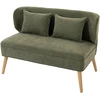 Dvivietė sofa su apmušalu, tamsiai žalia, 117 × 65 × 78,5 cm