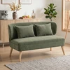 Dvivietė sofa su apmušalu, tamsiai žalia, 117 × 65 × 78,5 cm