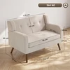 Dvivietė sofa su kišeninėmis spyruoklėmis ir velvetiniu audiniu, smėlinė/riešutmedžio, 118 × 72 × 80 cm